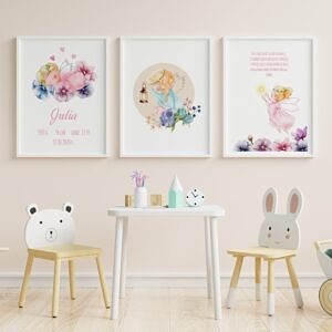 Zestaw Aniołek - metryczka, obrazek oraz modlitwa A4