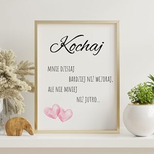 Nowoczesny plakat KOCHAJ w formacie A4