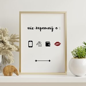 Nowoczesny plakat NIE ZAPOMNIJ w formacie A4