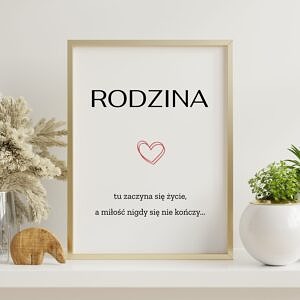Nowoczesny plakat RODZINA w formacie A4