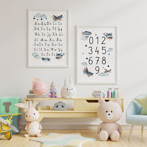 Plakat edukacyjny alfabet i cyfry