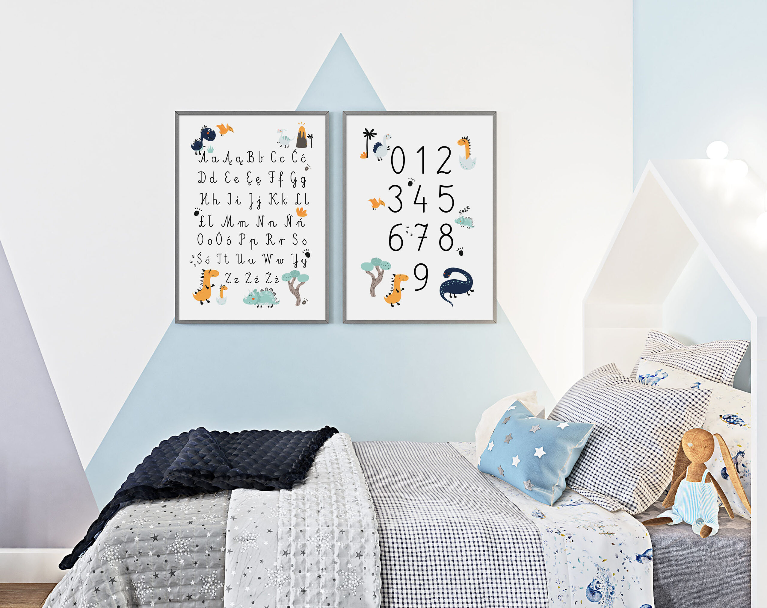 Plakat edukacyjny alfabet i cyfry