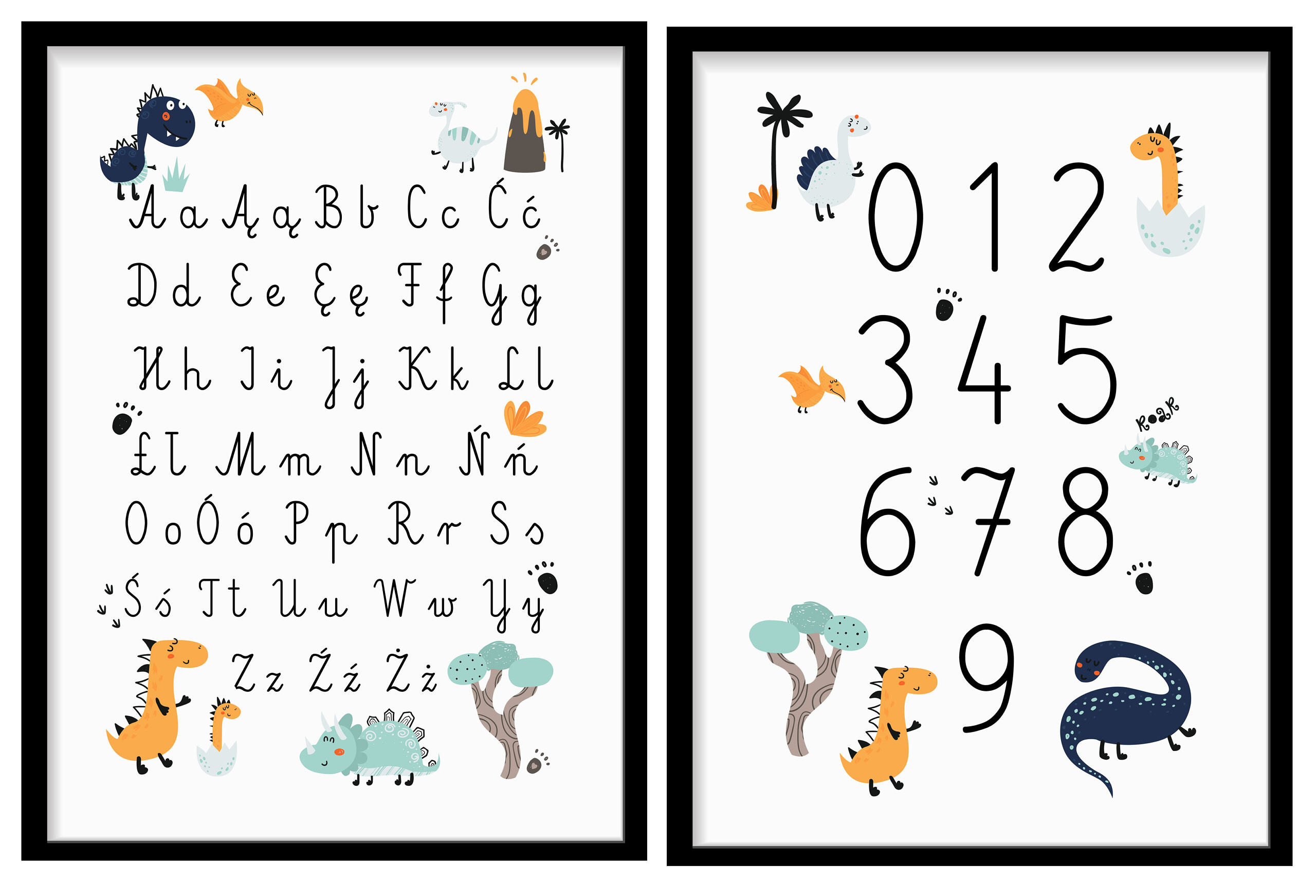 Plakat edukacyjny alfabet i cyfry