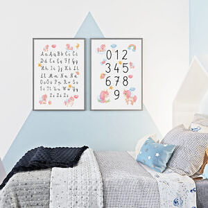 Plakat edukacyjny alfabet i cyfry