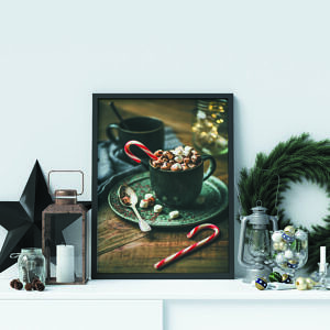 Plakat świąteczny gorąca czekolada